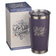 Stainless Steel Travel Mug: Be Still, Purple Pasture, Retractable Sip-Hole Cover (Psalm 46:10) (532 ML)