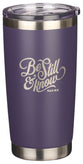 Stainless Steel Travel Mug: Be Still, Purple Pasture, Retractable Sip-Hole Cover (Psalm 46:10) (532 ML)