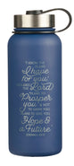 Water Bottle, Stainless Steel (946 ml): I Know the Plans, Jer 29:11, Navy