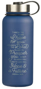Water Bottle, Stainless Steel (946 ml): I Know the Plans, Jer 29:11, Navy