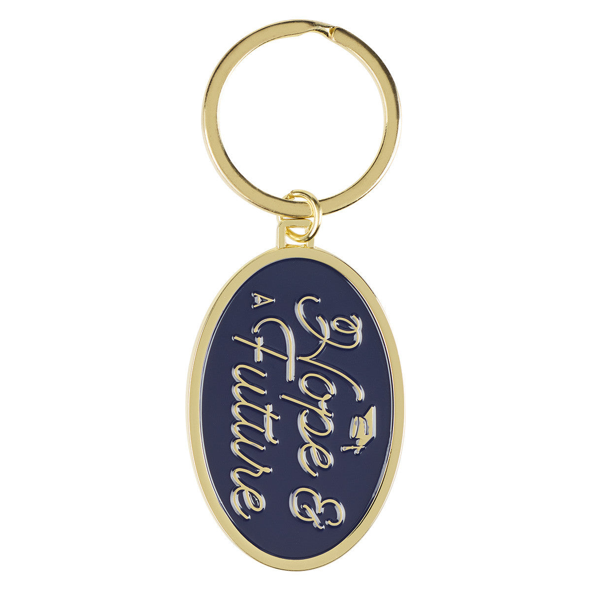 Keyring: I Know the Plans, Blue/Gold, Graduation Hat Emblem (Jer 29:11)