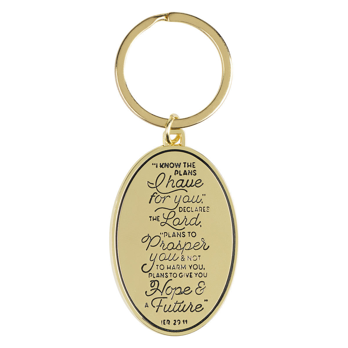 Keyring: I Know the Plans, Blue/Gold, Graduation Hat Emblem (Jer 29:11)