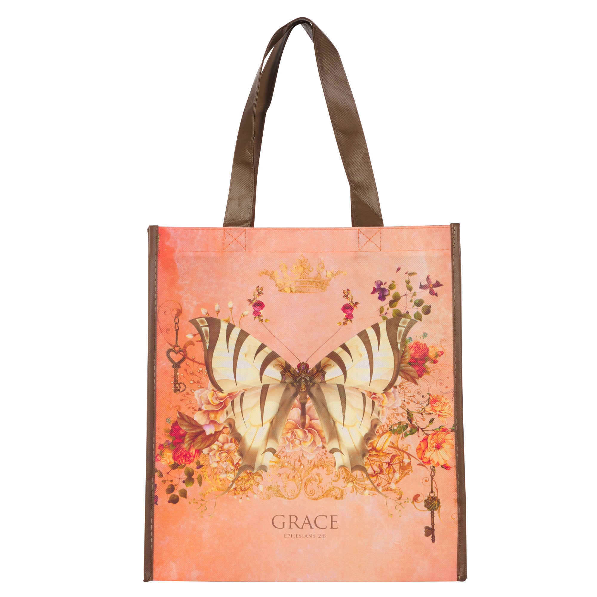 Reusable Tote Bag: Grace Orange Butterfly (Eph 2:8) (Secret Garden Series)