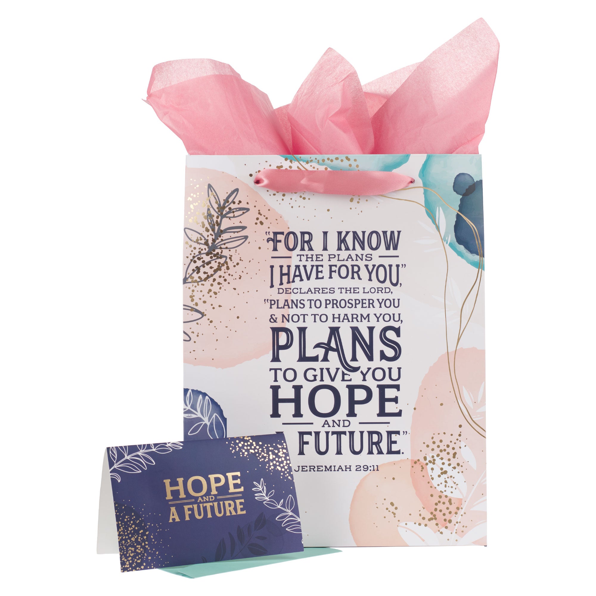 Gift Bag Large Portrait: For I Know the Plans (Jer 29:11) (The Plans Muted Watercolor Series)