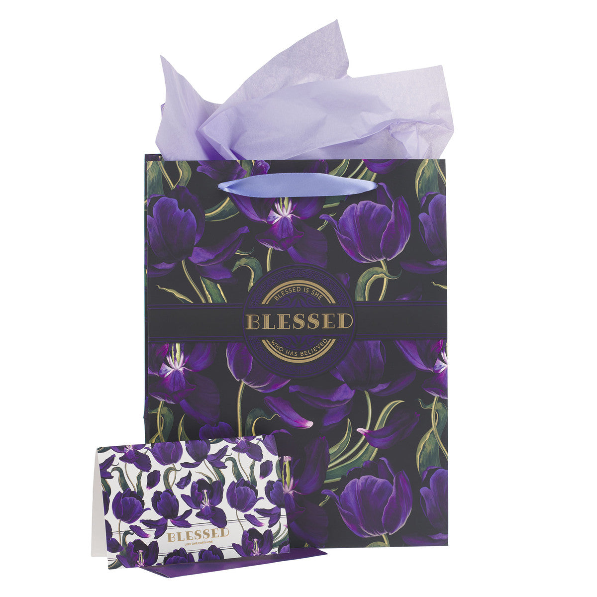 Gift Bag Large Portrait: Blessed Purple Tulips (Blessed Purple Tulip Series)