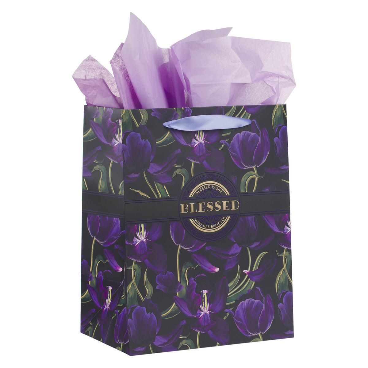 Gift Bag Large Portrait: Blessed Purple Tulips (Blessed Purple Tulip Series)