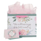 Gift Bag Large Landscape: We Love Because He First Loved Us Sage/Light Pink/White (1 John 4:19)