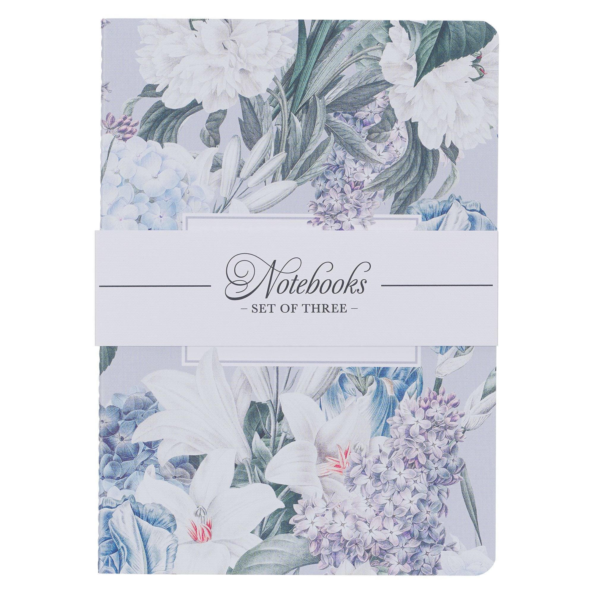 Large Notebook Set of 3: Wisdom, Precious, Dignity (Graceful Peonies Series)