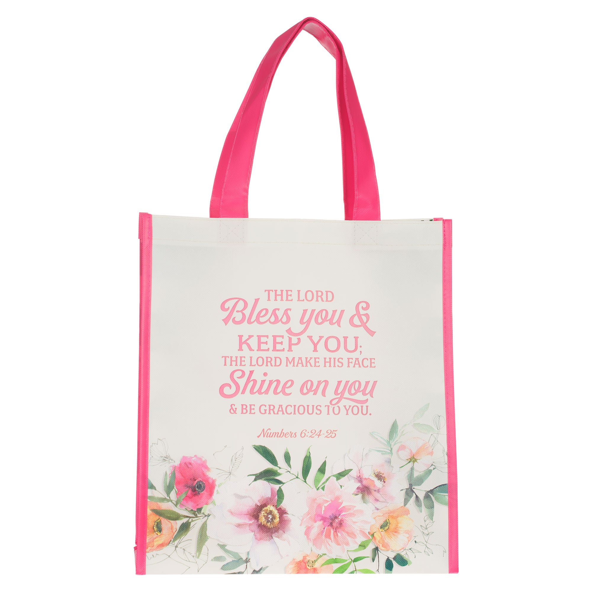 Reusable Tote Bag: Bless You and Keep You, Pink/White (Numbers 6:24-25) (Bless You Mom Series)