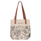Canvas Tote Bag With Faux Leather Handles: Amazing Grace, Brown/Floral Canvas (2 Cor 12:9) (Amazing Grace Natural Series)