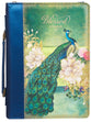 Bible Cover Large: Blessed Blue Peacock (Jer 17:7) (Secret Garden Series)