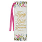 Bookmark With Ribbon: Give Thanks to the Lord (Psalm 107:1) (Give Thanks White Lace Series)