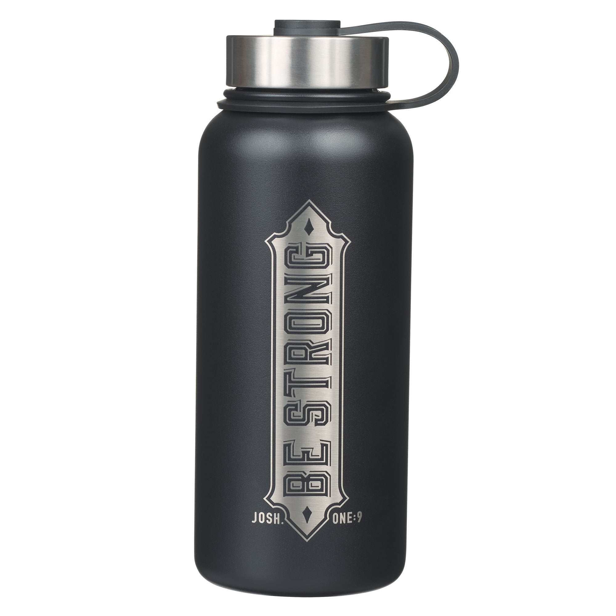 Water Bottle, Stainless Steel (946 ml): Be Strong, Joshua 1:9