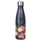 Water Bottle, Stainless Steel (503 ml): Strength & Dignity, Navy, Strength & Dignity (Pink Rose Collection)