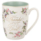 Ceramic Mug, 355 ML: Give Thanks to the Lord (Psalm 107:1) (Give Thanks White Lace Series)