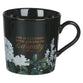Ceramic Mug, 414 ML: She is Clothed With Strength & Dignity, Navy (Graceful Peonies Series)