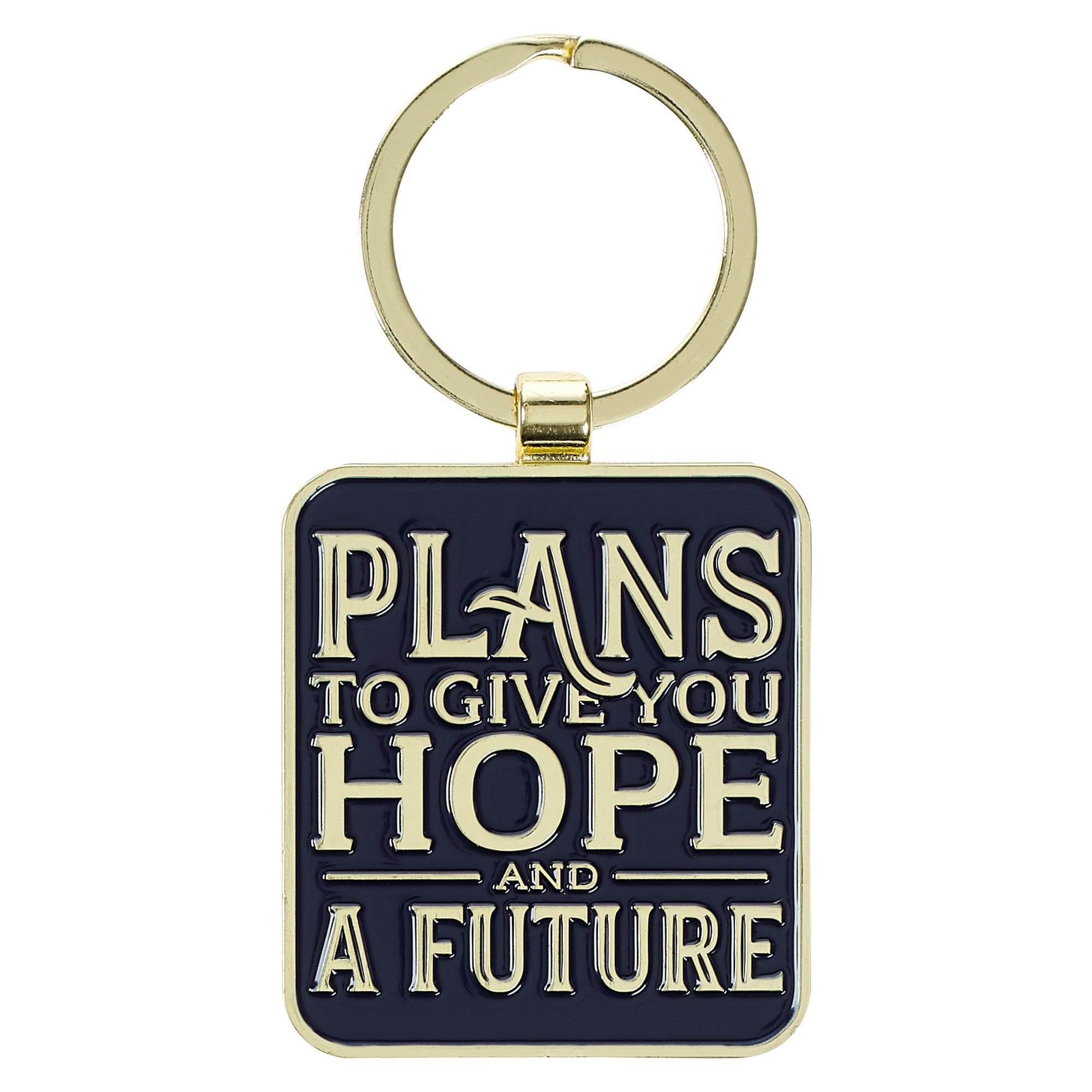 Metal Keyring: Plans to Give You Hope, Navy (Jer 29:11) (The Plans Muted Watercolor Series)