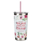 Stainless Steel Travel Mug With Straw : Bless You and Keep You (Numbers 6:24-25) (532 ML) (Bless You Mom Series)