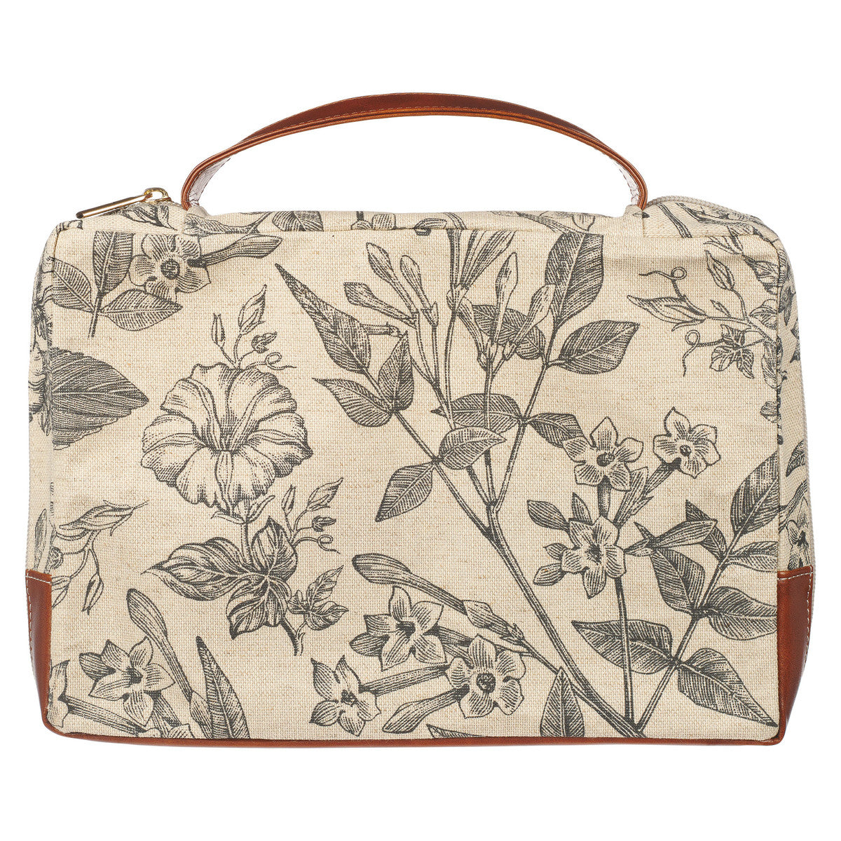 Bible Cover Large: Amazing Grace, Brown/Floral Canvas (2 Cor 12:9) (Amazing Grace Natural Series)