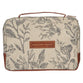 Bible Cover Medium: Amazing Grace, Brown/Floral Canvas (2 Cor 12:9) (Amazing Grace Natural Series)