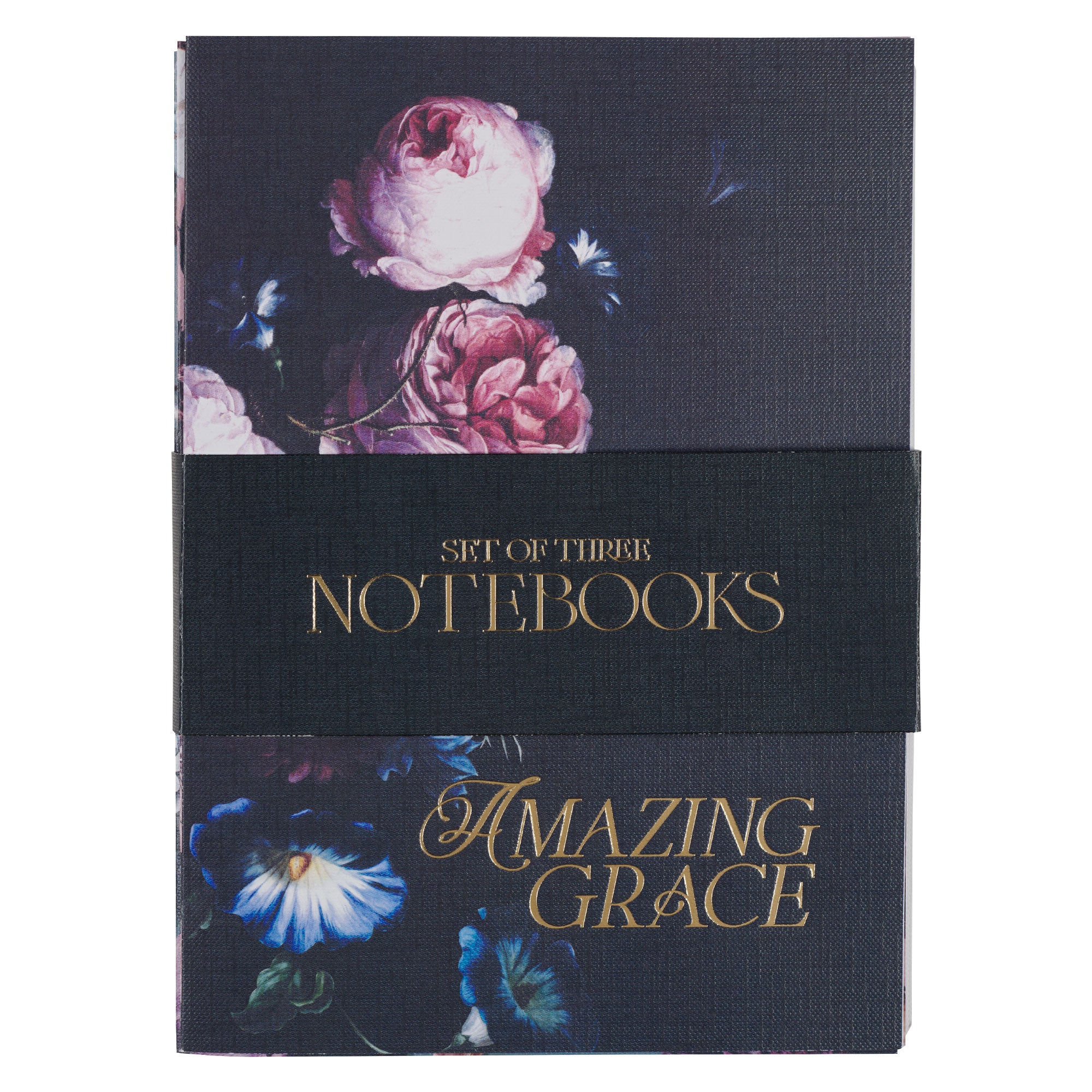 Notebooks (Set of 3): Be Still, Psalm 46:10, Midnight Blue Floral