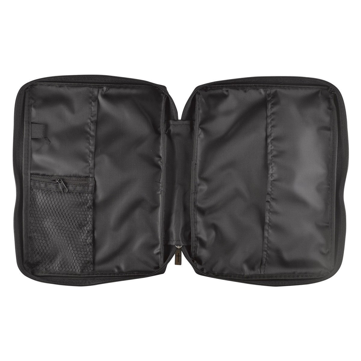 Bible Cover Medium Polyester Canvas With Fish Emblem in Black