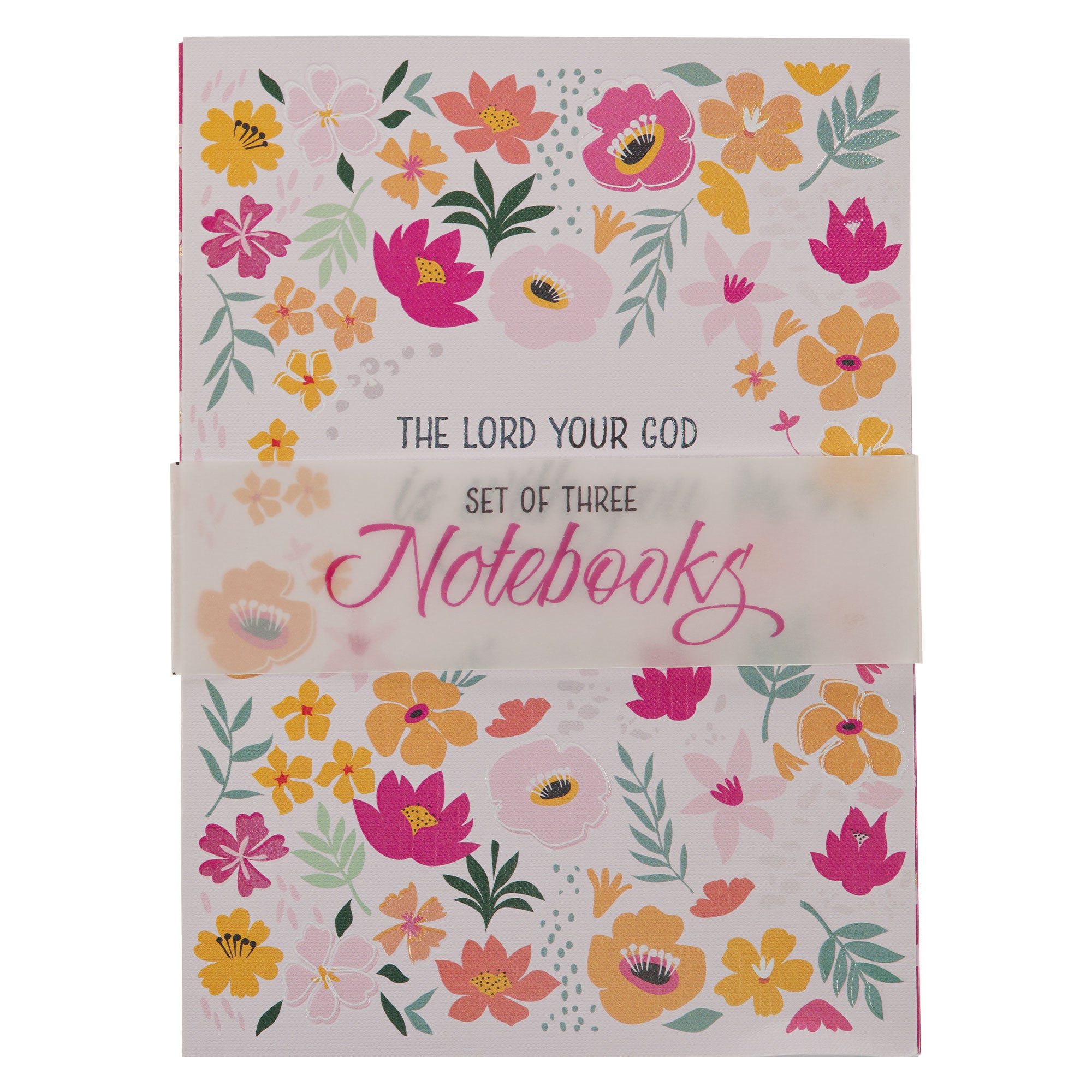 Notebooks (Set of 3): God Is With You, Zeph. 3:17, Fuchsia (Teacher Blessings)
