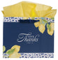 Gift Bag Large: Give Thanks, 1 Thess. 5:18, Blue/Yellow, Sweet Summertime Lemons