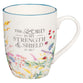 Ceramic Mug: Lord is my Strength Ps. 28:7, Multi-Floral