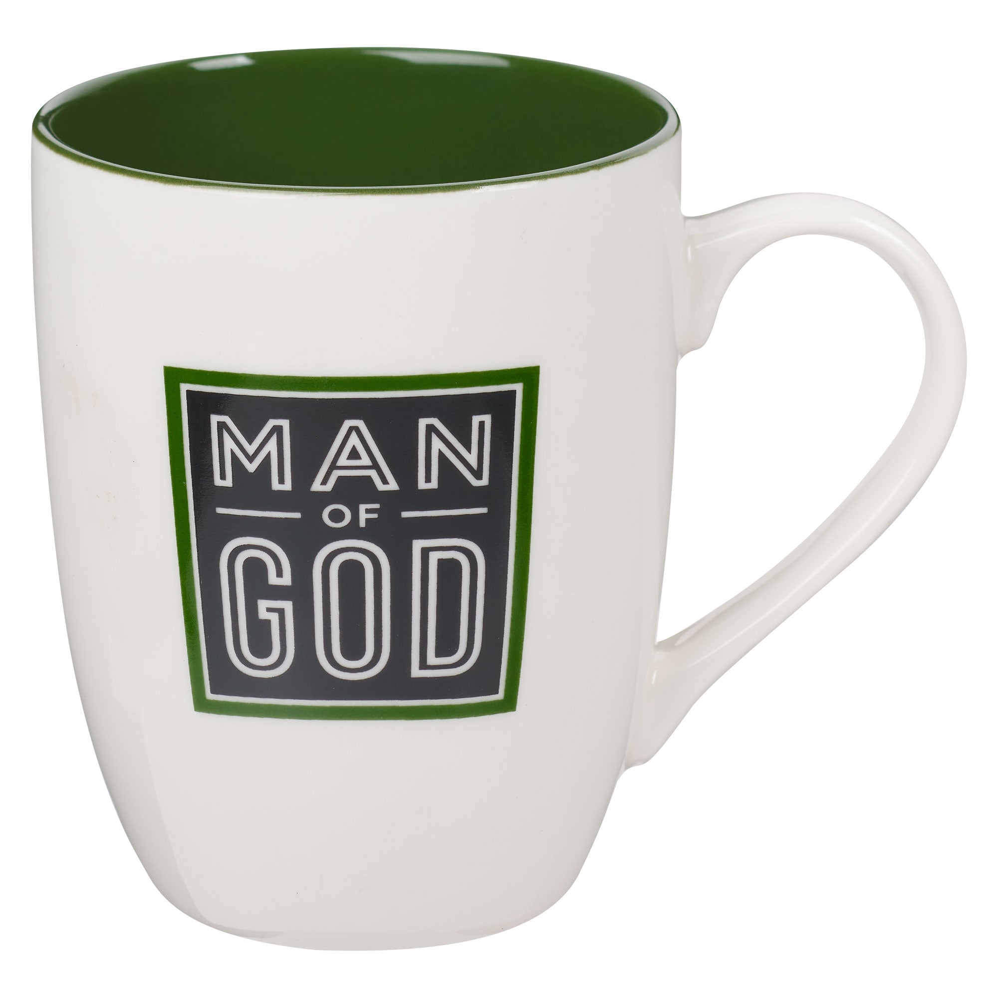Ceramic Mug: Man of God 1 Tim. 6:11, Green/Black
