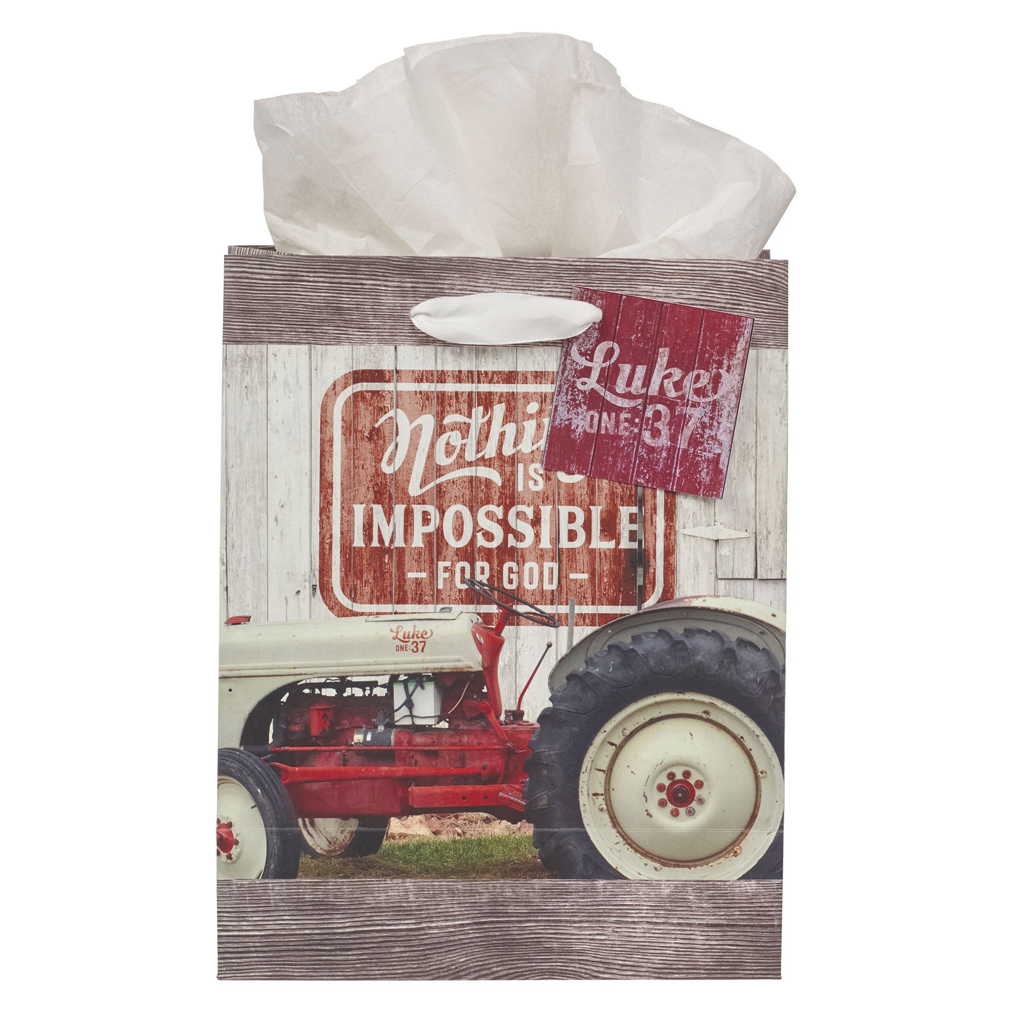 Gift Bag Medium: Nothing is Impossible, Luke 1:37, Red Farm