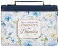 Bible Cover Large: Strength & Dignity, Prov. 31:25, Indigo Rose