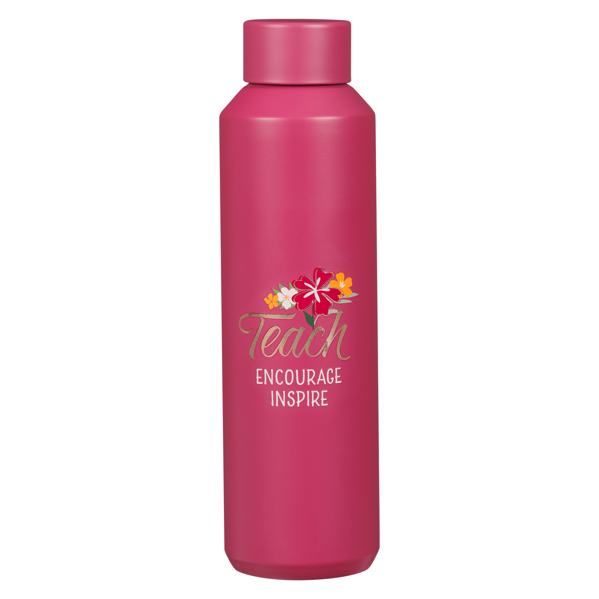 Water Bottle, Stainless SteelTeach Encourage Inspire, Pink, Teacher Blessings