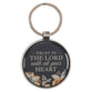 Keyring: Trust in the Lord Prov. 3:5, Trust Honey-brown and Navy Floral