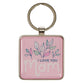 Keyring: I Love You Mom, 1 Cor. 13:4 (Blue Chair Blessing)