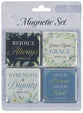 Magnet Set: Rejoice Always 1 Thess. 5:16, Strength and Dignity Indigo Rose