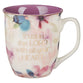 Ceramic Mug: Trust in the Lord Prov. 3:5, Purple Bloom Like the Flowers