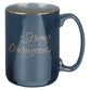 Ceramic Mug: Be Strong and Courageous, Joshua 1:9, Butterscotch and Navy