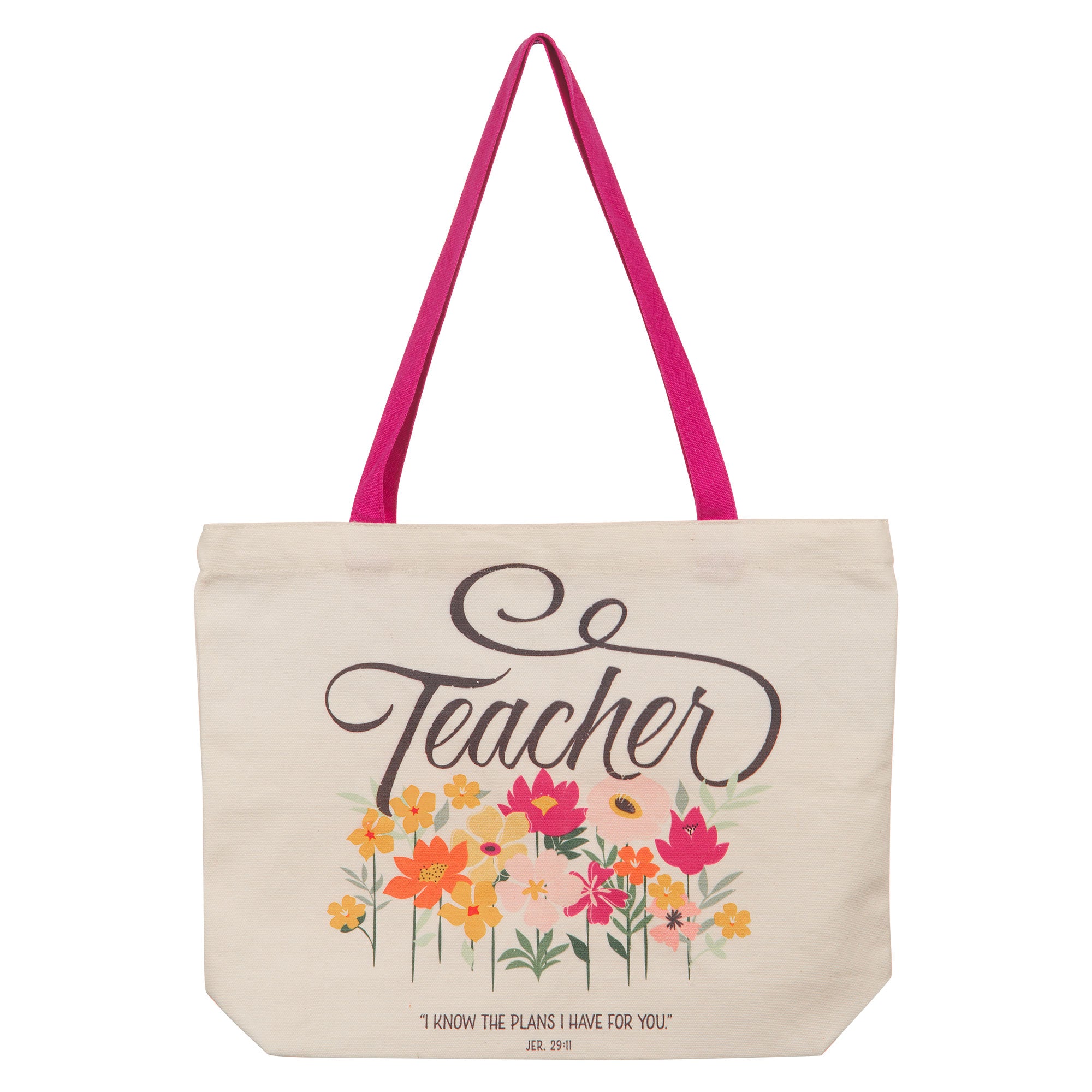Reusable Tote Bag: Teacher I Know the Plans,  Jer. 29:11 (Canvas, Teacher Blessings)