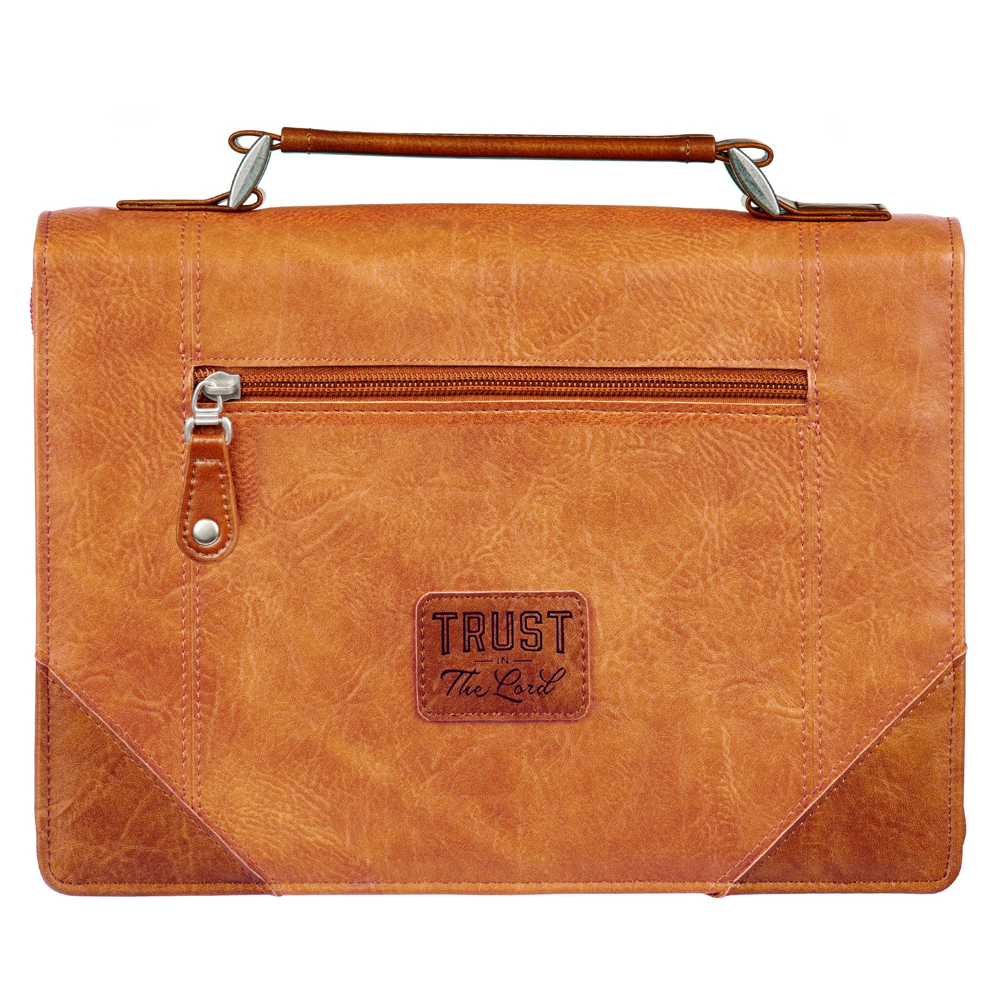 Bible Cover Medium: Classic, Trust in the Lord, Prov. 3:5, Two-tone Brown
