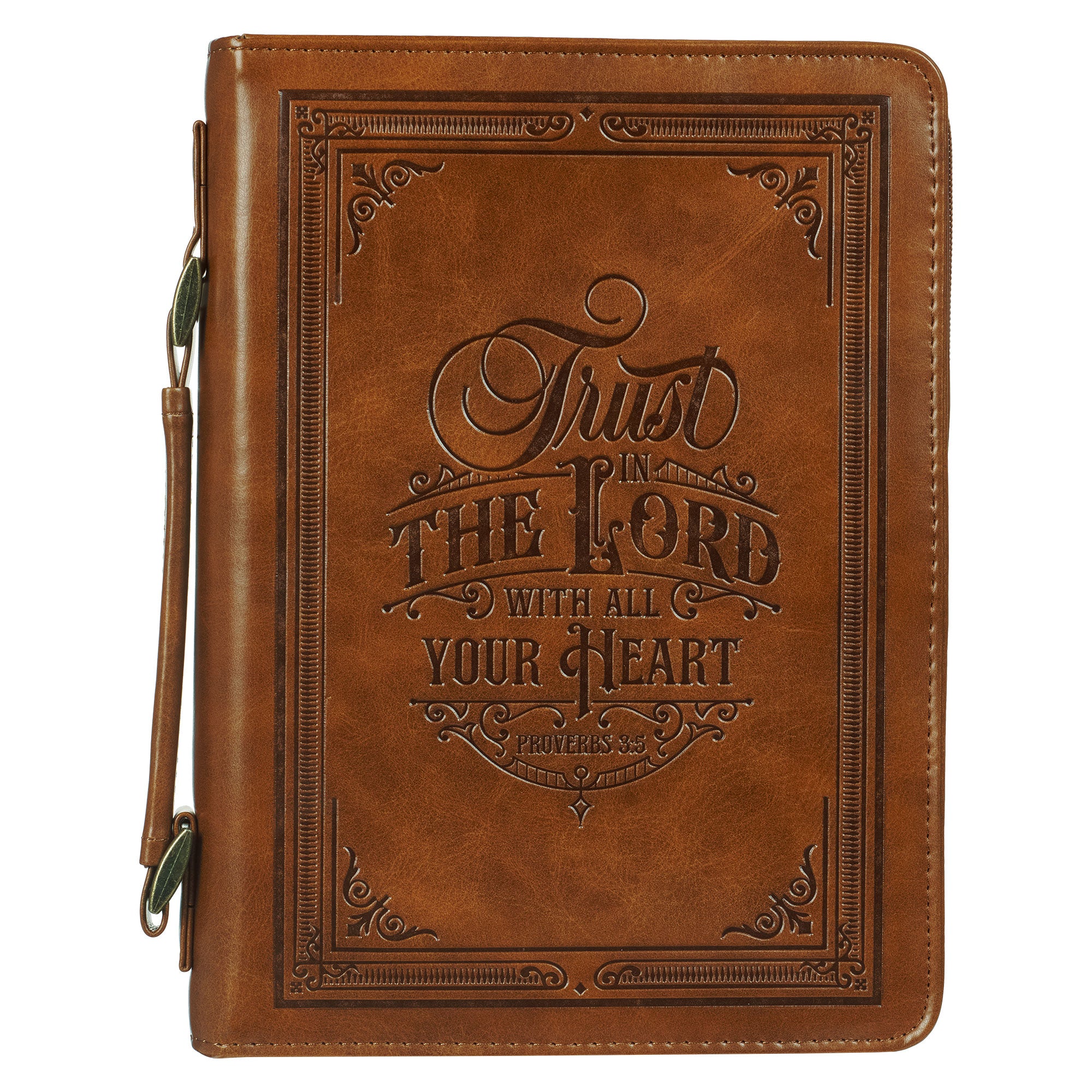 Bible Cover Medium: Classic, Trust in the Lord, Prov. 3:5, Brown