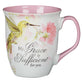Ceramic Mug: My Grace 1 Cor. 12:9, Pink Persevere Hummingbird