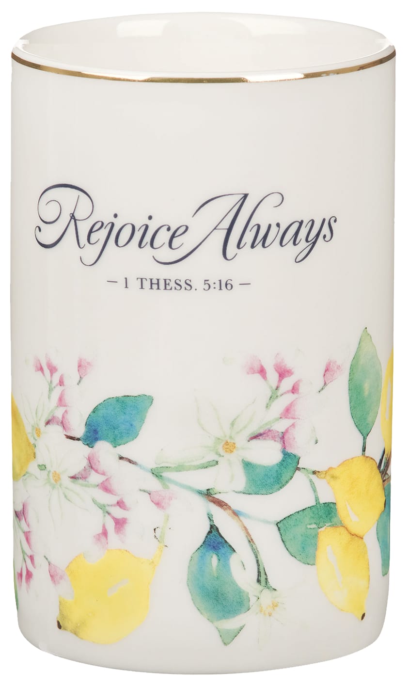 Ceramic Vase: Rejoice Always 1 Thess. 5:16, Sweet Summertime Lemons