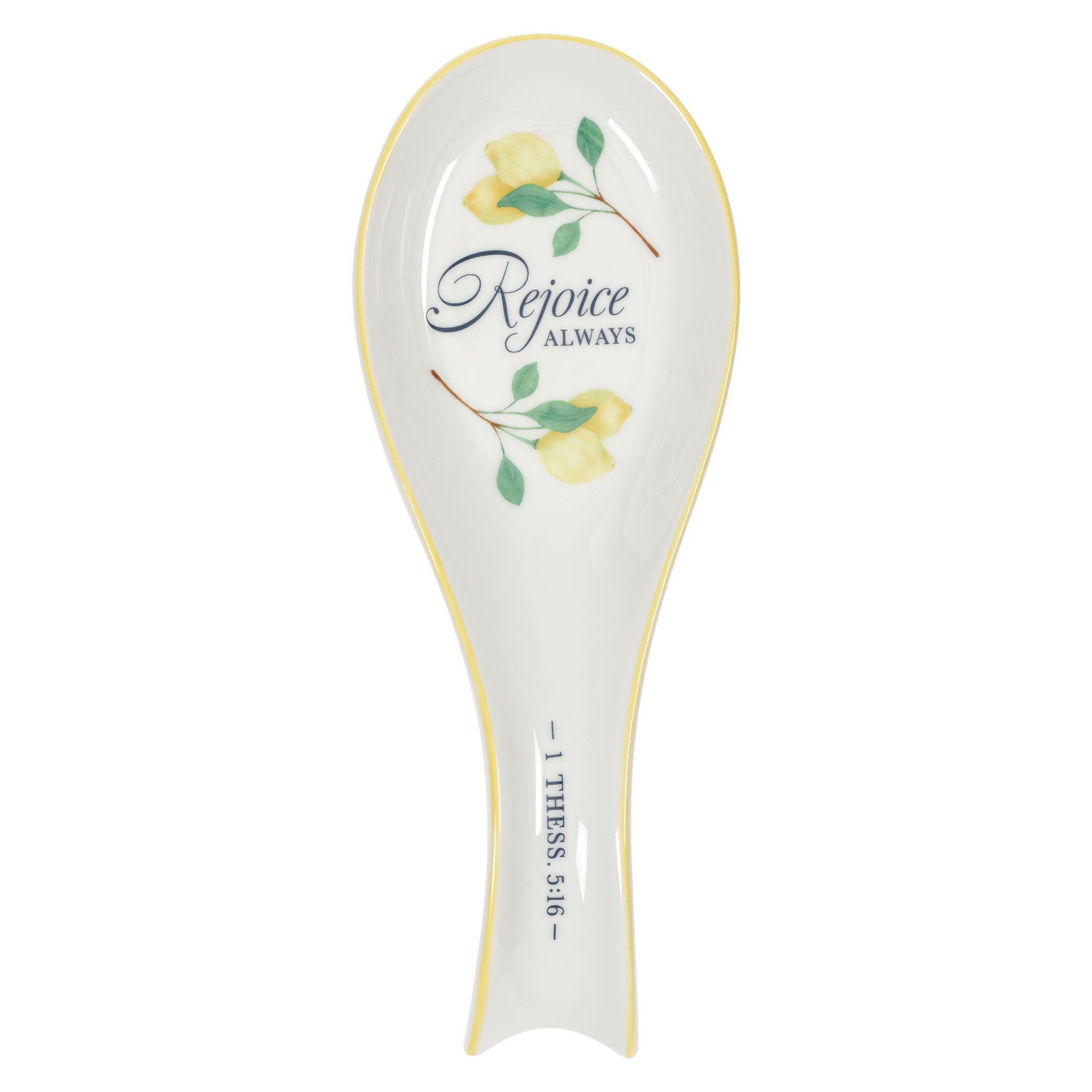 Ceramic Spoon Rest: Rejoice Always, 1 Thess. 5:16-18, Sweet Summertime Lemons