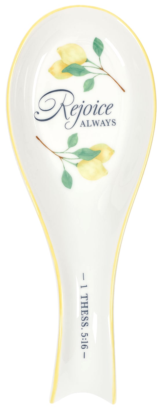 Ceramic Spoon Rest: Rejoice Always, 1 Thess. 5:16-18, Sweet Summertime Lemons