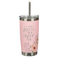 Stainless Steel Tumbler with Straw: Lord Bless & Keep You, Num. 26, Pink