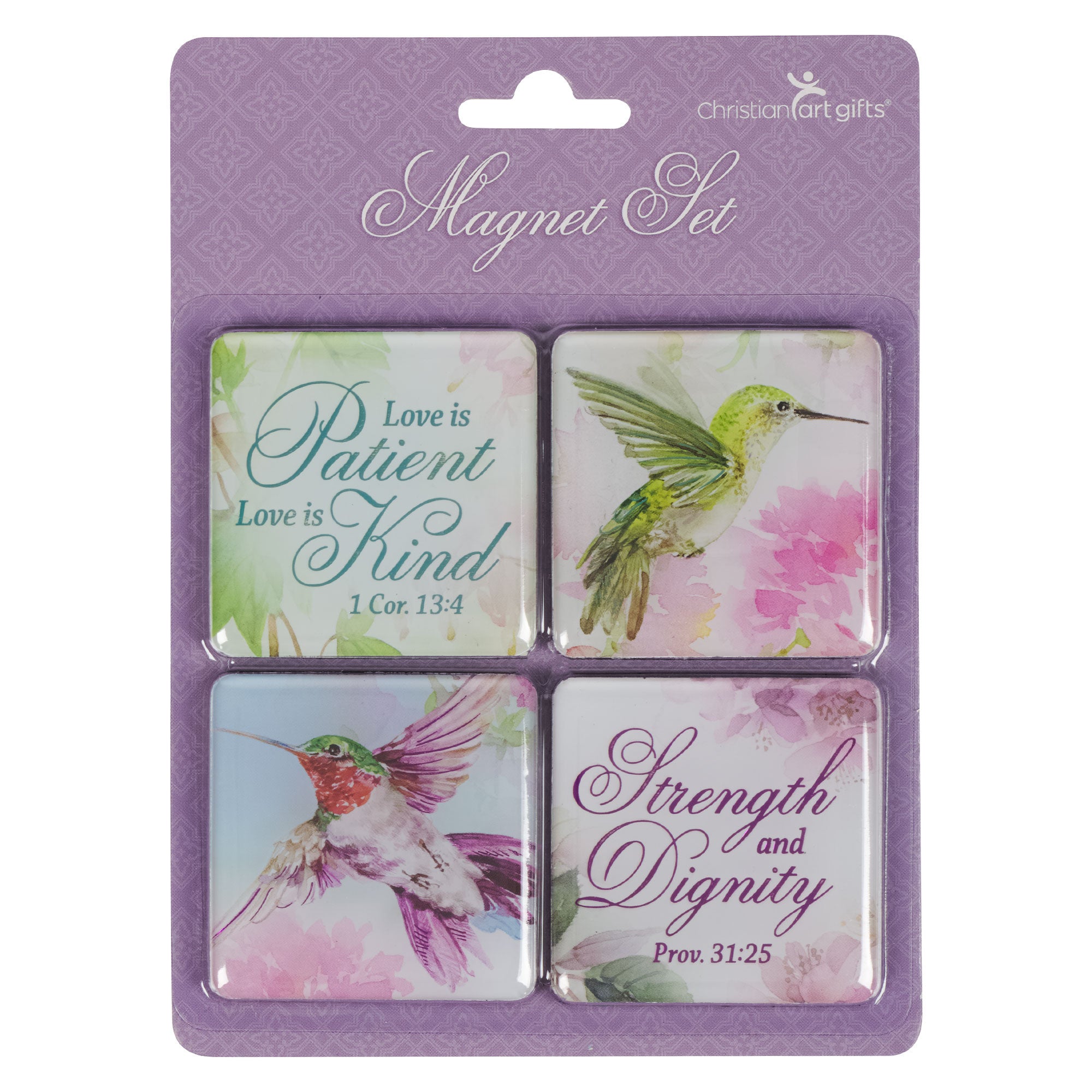 Magnet Set: Strength & Dignity, Proverbs 31:25, Persevere Hummingbird