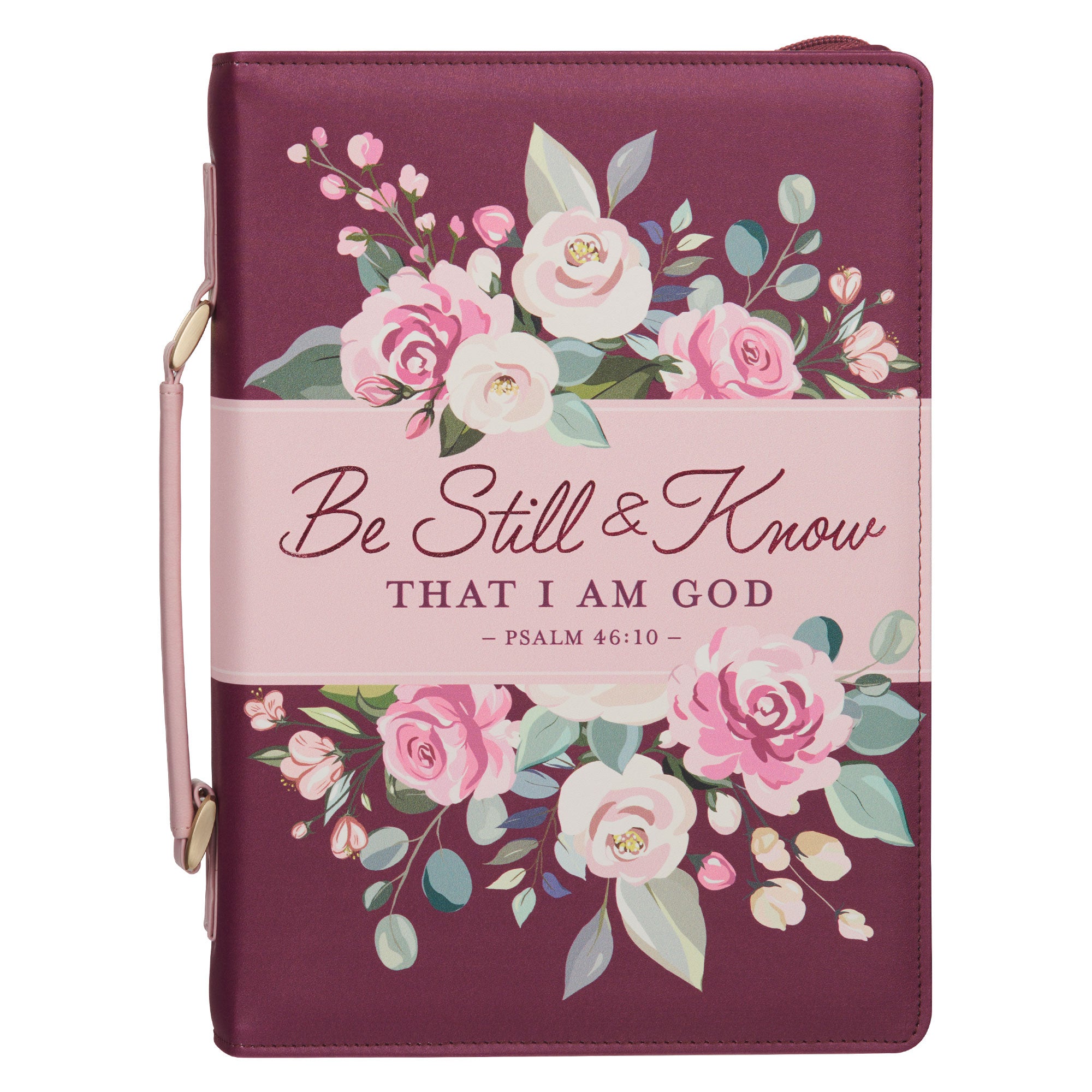 Bible Cover Large: Be Still, Ps. 46:10, Burgundy