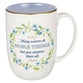 Ceramic Mug: Noble Things, Prov. 31:29, Blue