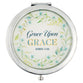 Compact Mirror: Grace Upon Grace, John 1:16 (Strength and Dignity Indigo Rose)
